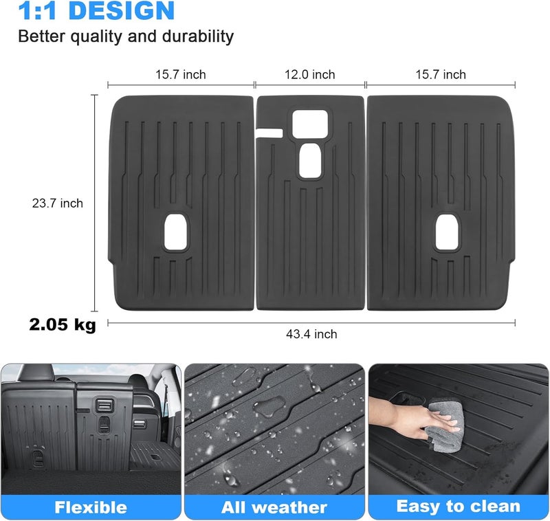 KUNIST for Tesla Model Y Rear Back Seat Protector [Durable Upgraded TPE] Second Row Seats Back Cover,Waterproof Backrest Mats fit for 2021-2025 Tesla Model Y 5-Seater Accessories (Not Fit Juniper) - Image 5